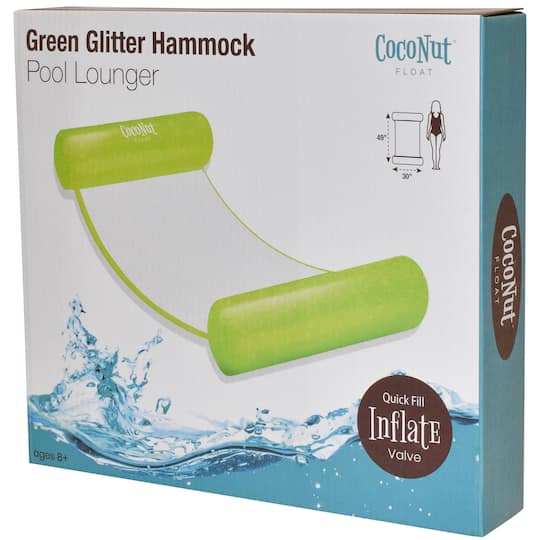 CocoNut Float 4ft. Green Glitter Hammock Pool Lounger